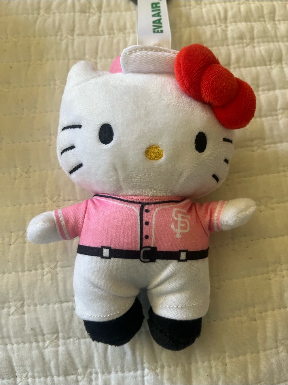 Hello Kitty RARE Pink & White Limited-Edition Plush Keychain with Red Bow - Picture 4 of 10